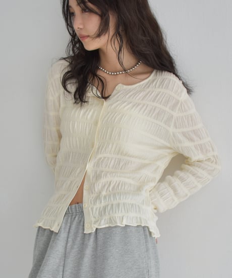 Shirring Knit Cardigan t1911-463