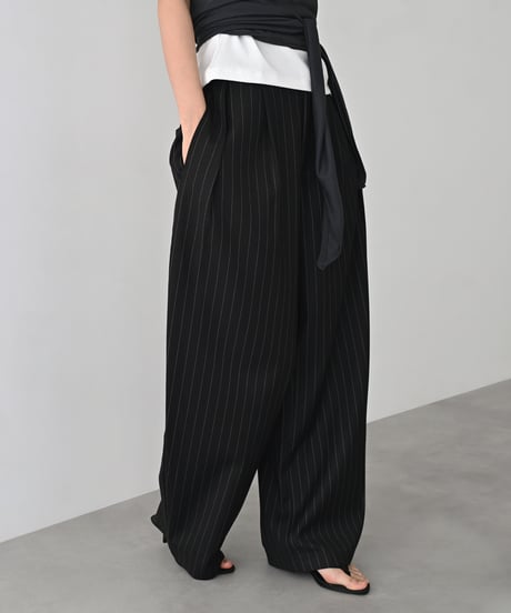 Stripe Cocoon Pants（Black）bo2000-194
