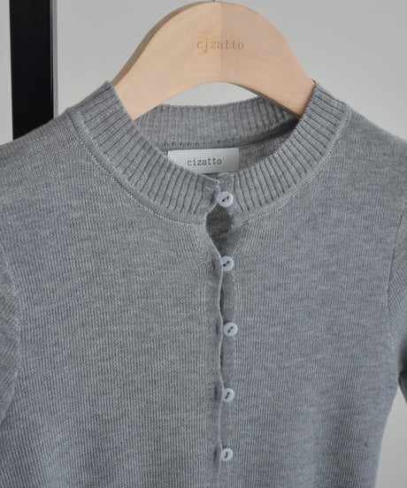 Half Sleeve Sheer Rib Knit Cardigan t1911-505