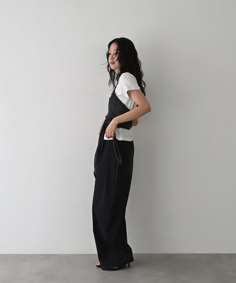Stripe Cocoon Pants（Black）bo2000-194