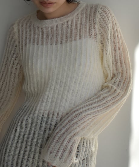 Wool Sheer Stripe Kit Tops t1911-459