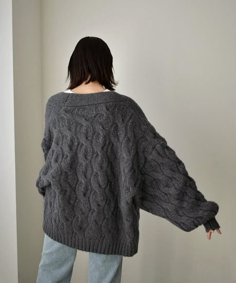 Cable Wool Knit Cardigan t1911-47