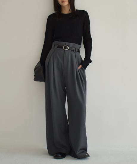 Highwaist Tuck Semiwide Pants bo2000-130