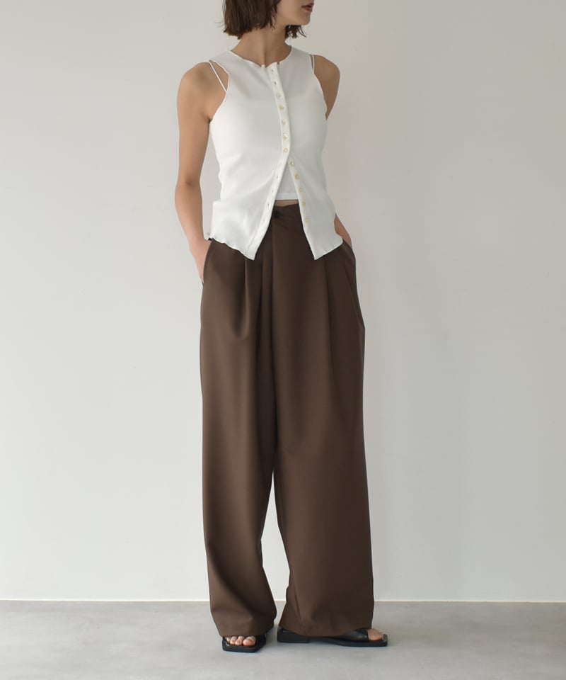 パンツ Double Waist Asymmetry Tuck Pants パンツ Double Waist Asymmetry Tuck Pants パンツ Double Waist
