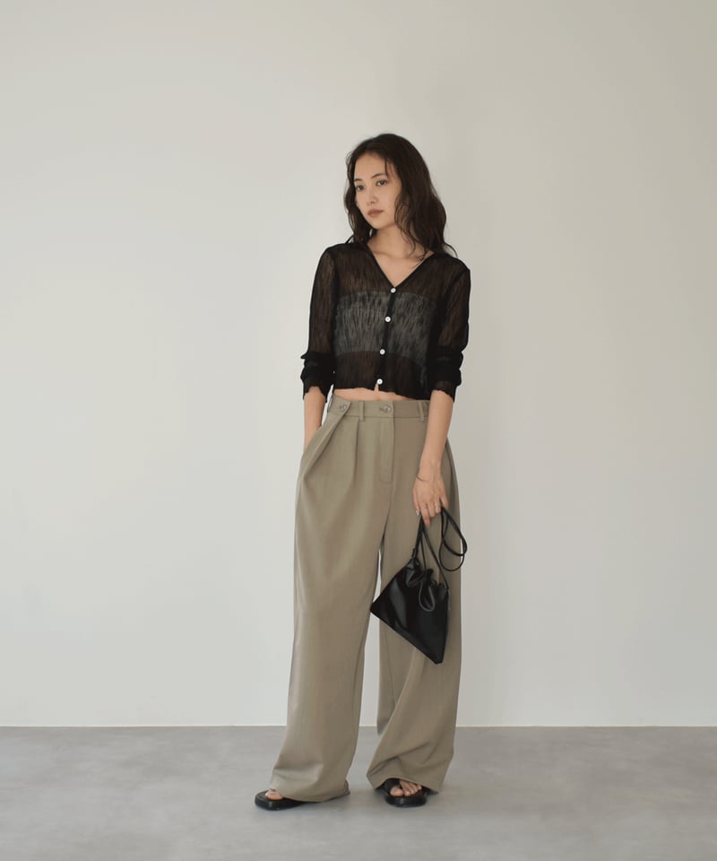 Sheer Rib Knit Cardigan t1911-386 | cizatto