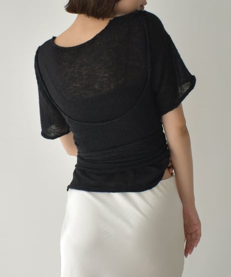 Layered Halfsleeve Sheer Knit t1911-435