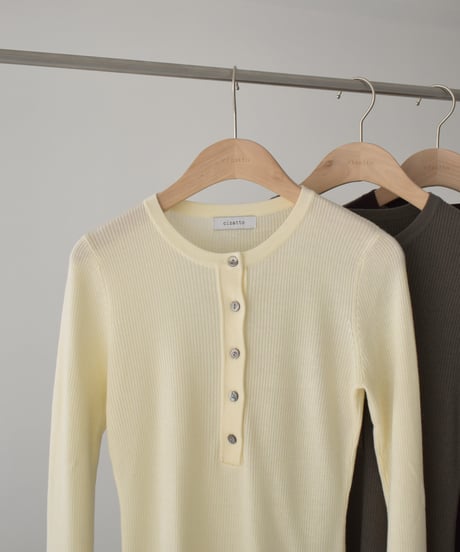 Henley Neck Kint Pullover t1911-366