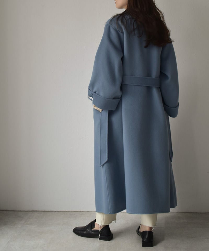Wool Gown Coat(Blue) | cizatto