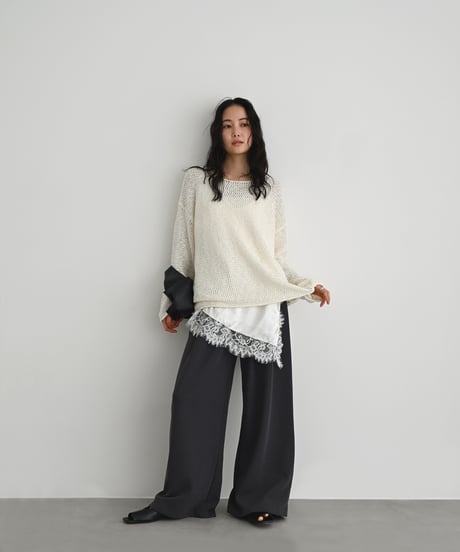 【Pre Order】Ecruのみ 7月下旬入荷分 予約販売  Satin Lace Camisole Tops t1911-506