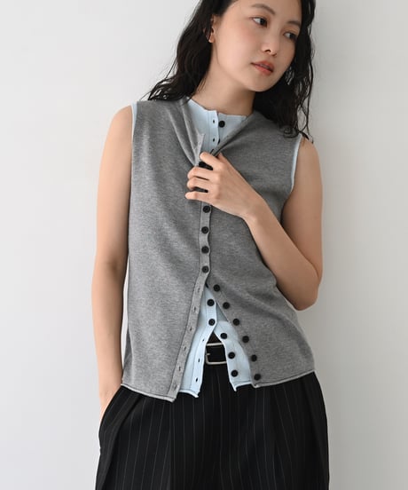 Front Button Knit Vest t1911-530