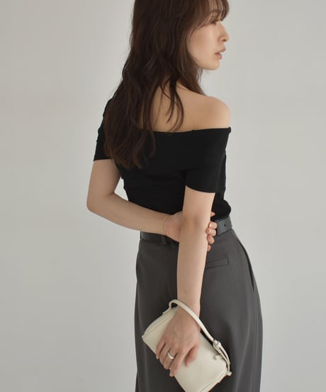 Rib Asymmetry Neck Tops t1911-423