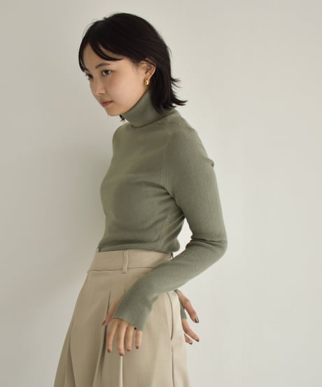 Thumbhole Turtleneck Knit Tops t1911-235