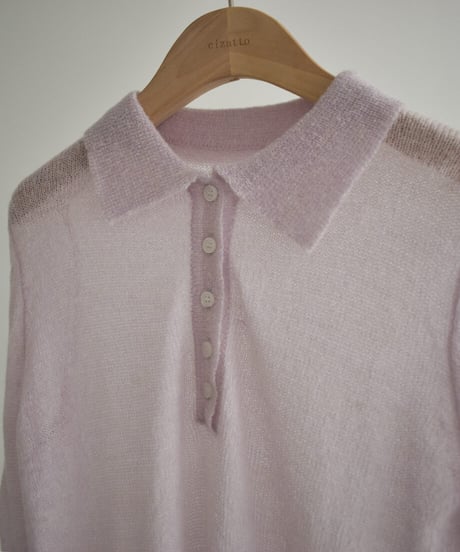 Sheer Polo Knit Tops t1911-571
