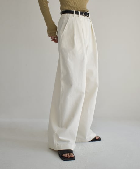Cotton Tuck Wide Pants bo2000-139