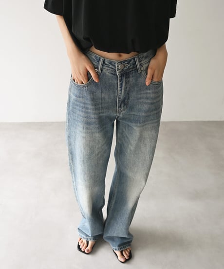 Slit Pocket Straight Denim bo2000-197