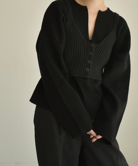 Button Design Knit Bustier t1911-230