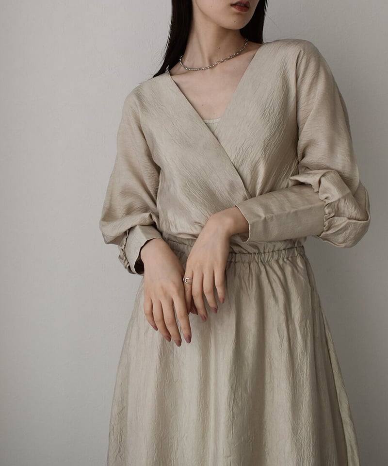 Washer Satin 2way Cachecoeur Dress | cizatto