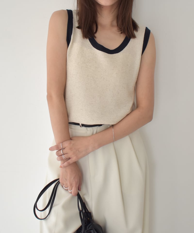 Bicolor Slub Knit Tank t1911-408 | cizatto