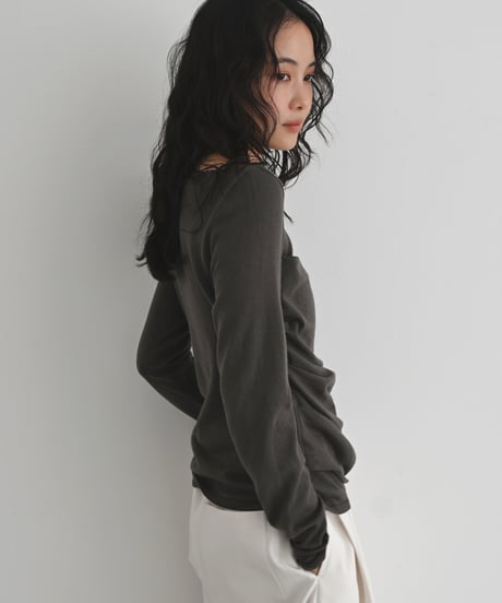 Tuck Drape Knit Tops t1911-502