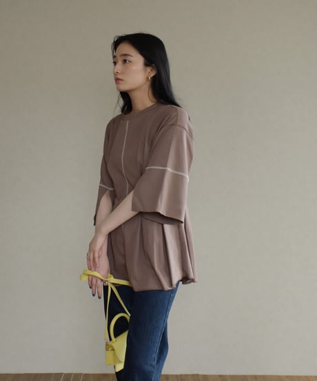 Arm Slit Waistshape Tops t1911-113