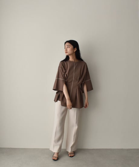 Arm Slit Waistshape Tops t1911-113