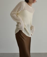 Wool Sheer Stripe Kit Tops t1911-459
