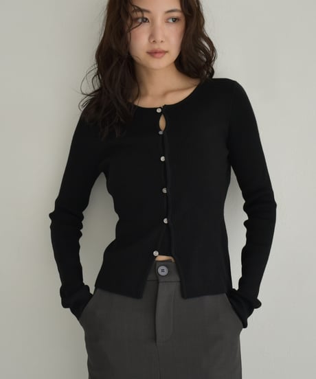 Compact Rib Knit Cardigan t1911-364
