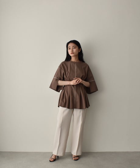 Arm Slit Waistshape Tops t1911-113