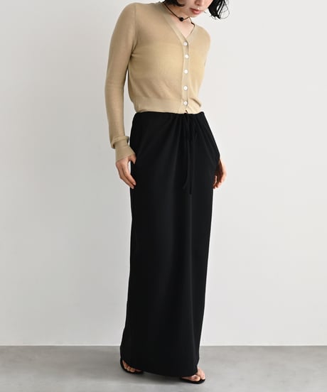 Drawstring Narrow Long Skirt bo2000-190