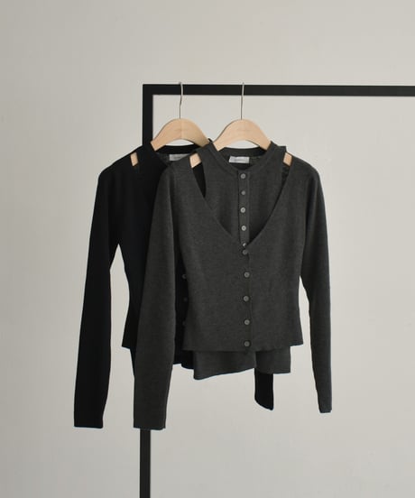 Layered Design Knit Tops t1911-445