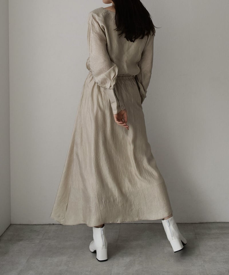 Washer Satin 2way Cachecoeur Dress | cizatto Washer Satin 2way Cachecoeur Dress | cizatto