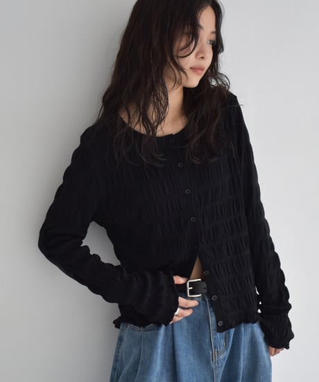 Shirring Knit Cardigan t1911-463