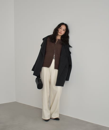 Wool Tuck Wide Pants bo2000-183