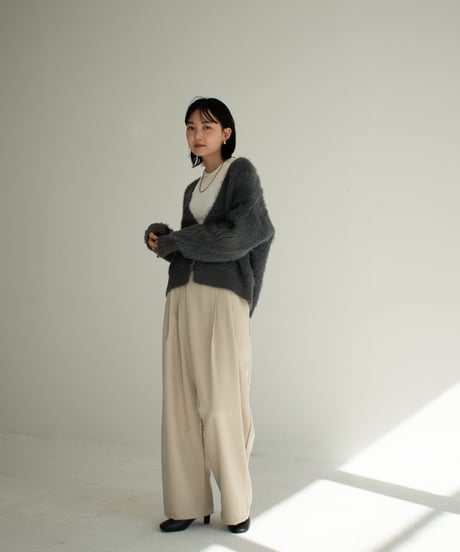 Deep Vneck Shaggy Cardigan t1911-234