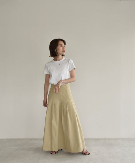 Pleats Flare Long Skirt bo2000-44