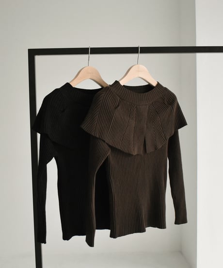 Cape Collar Knit Tops t1911-226