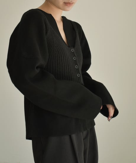 Button Design Knit Bustier t1911-230