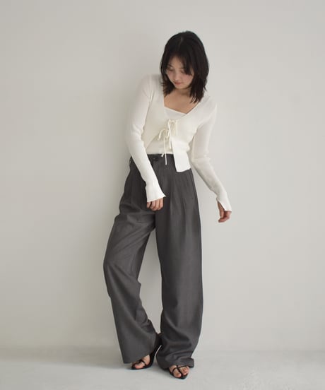 Rib Knit Ribbon Cardigan t1911-269