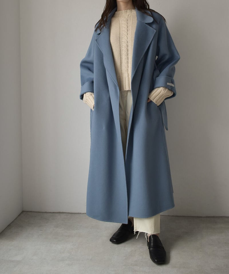 Wool Gown Coat（Blue） | cizatto