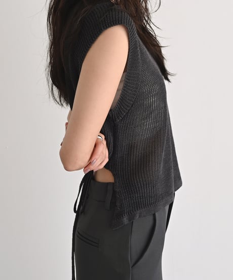 Back Ribbon Mesh Tops t1911-548
