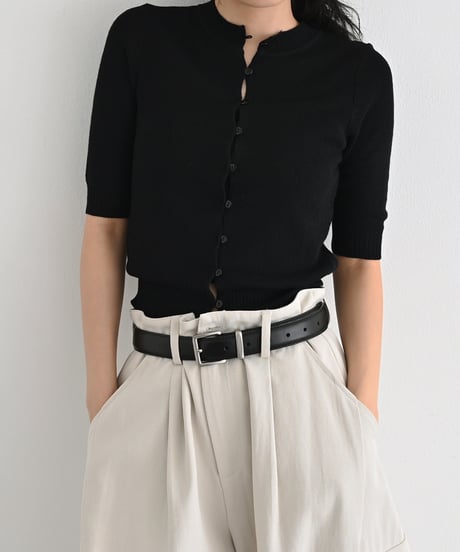 Half Sleeve Sheer Rib Knit Cardigan t1911-505