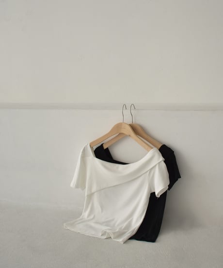 Rib Asymmetry Neck Tops t1911-423