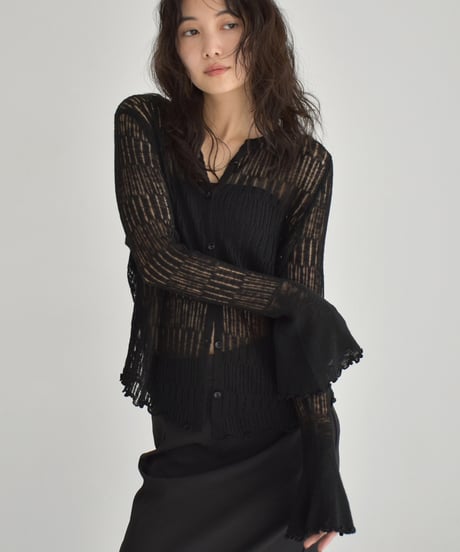 Bell Sleeve Sheer Knit Cardigan t1911-461