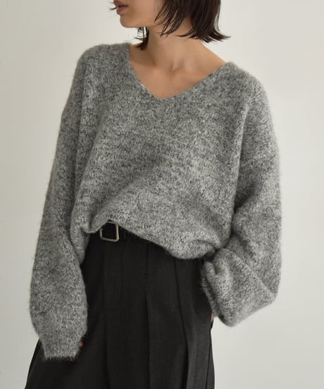 Melange Vneck Loose Knit t1911-485