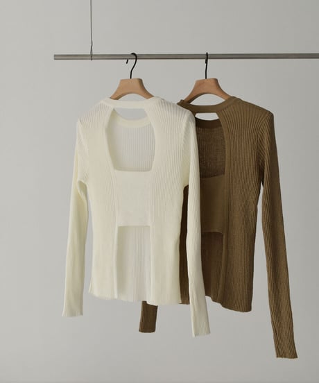 Back Design Rib Knit Tops t1911-177