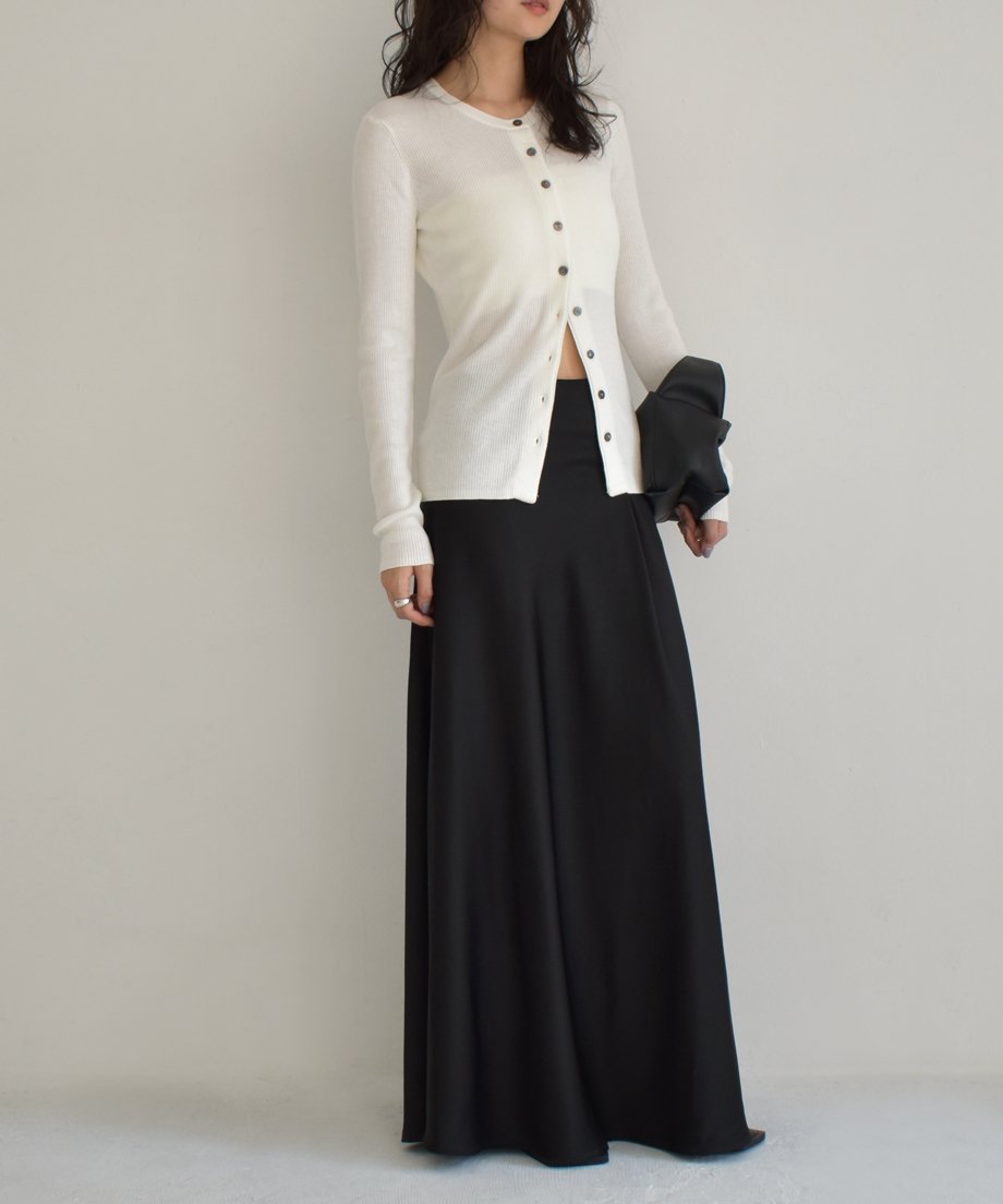 Satin Flare Long Skirt bo2000-79 | cizatto Satin Flare Long Skirt bo2000-79 | cizatto