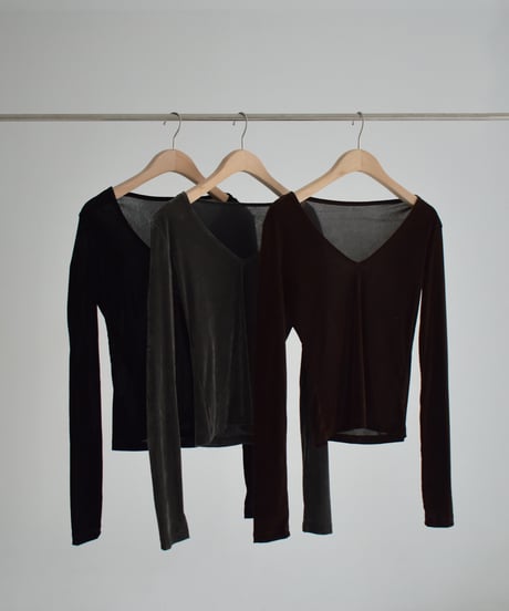 Sheer Velor Long Sleeve Tops t1911-472