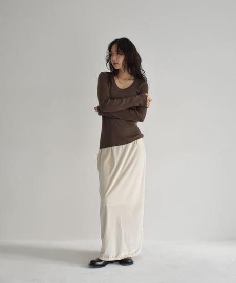 UNeck Rib Knit Tops t1911-437