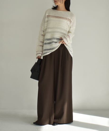 Spangle Mesh Panel Knit t1911-329