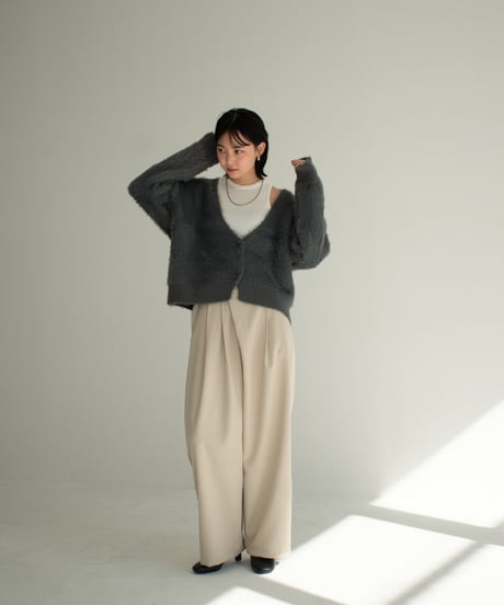 Deep Vneck Shaggy Cardigan t1911-234
